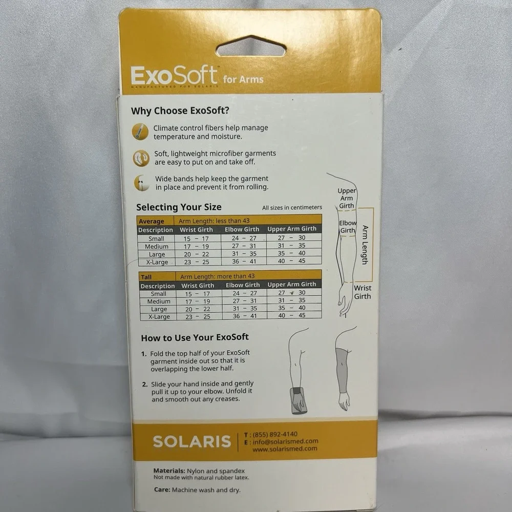 ExoStrong Arm Sleeve Compression Medium, Beige (20-30mmHg) by Solaris